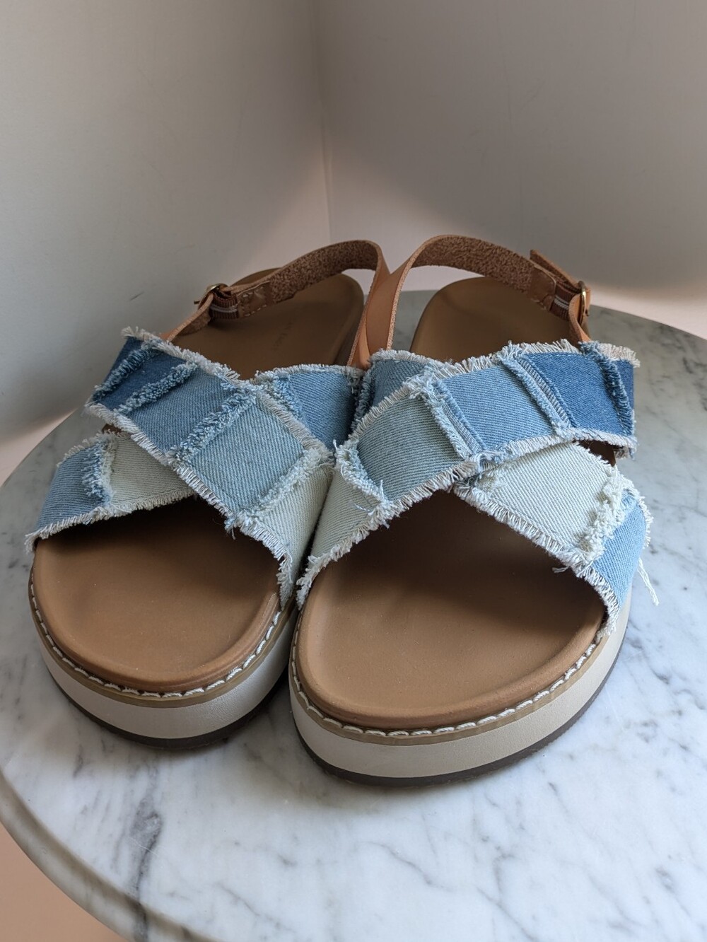 Women's American Eagle Patchwork Denim Sandals Size 8